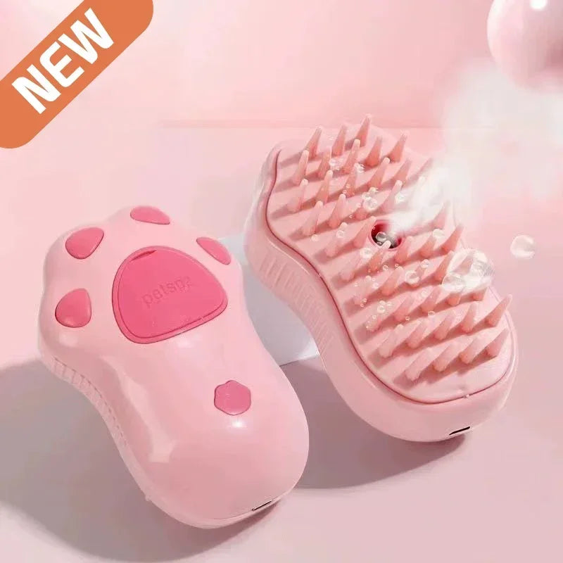 3-in-1 Electric Steamy Pet Brush | Wireless Spray Grooming & Massage Comb