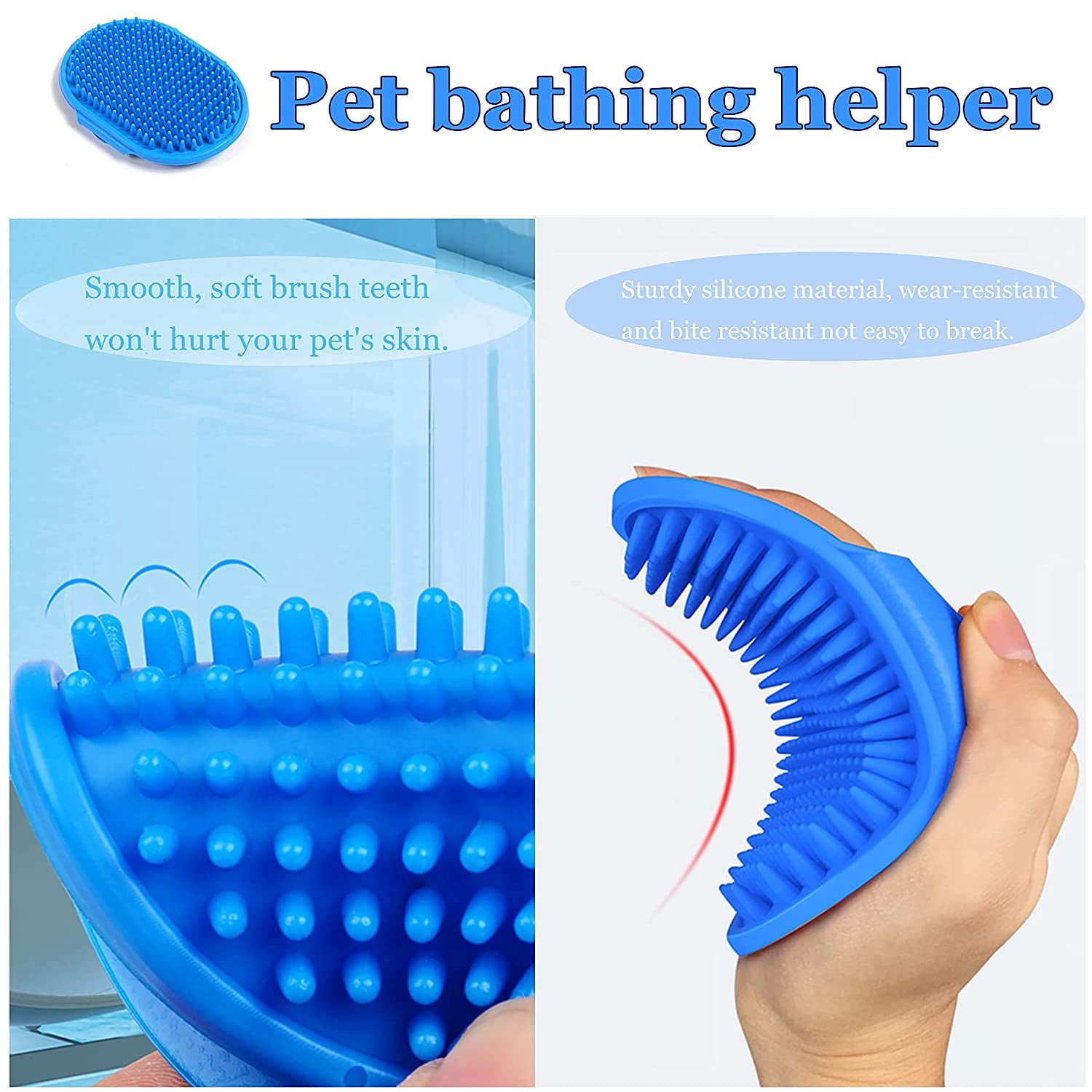 2-in-1 Pet Grooming Brush Set | Self-Cleaning Slicker & Silicone Bath Brush