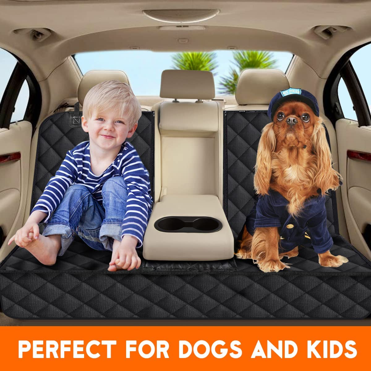 Premium Waterproof Dog Seat Cover | Scratchproof, Non-Slip Back Seat Hammock