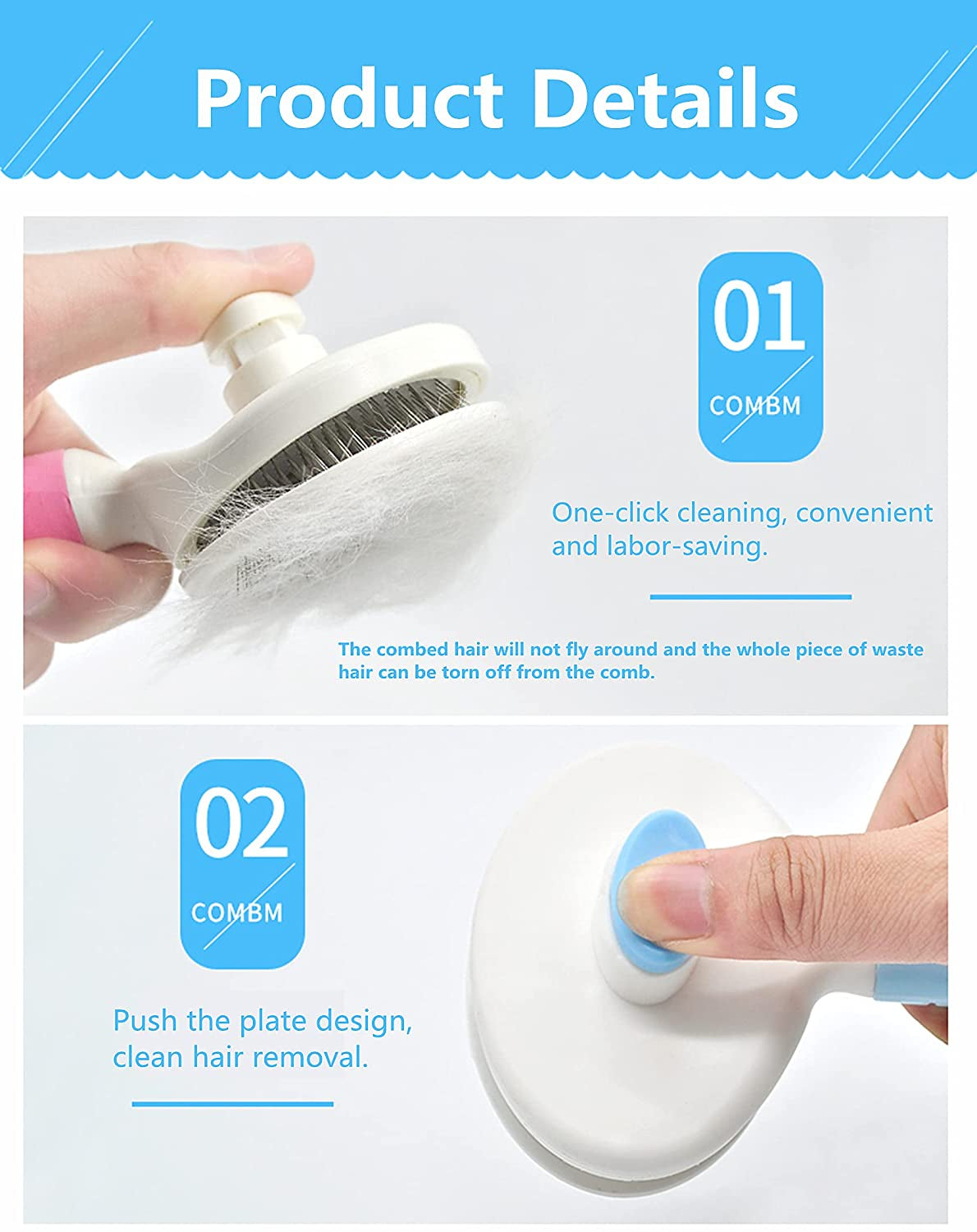 2-in-1 Pet Grooming Brush Set | Self-Cleaning Slicker & Silicone Bath Brush