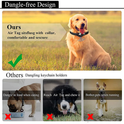 Integrated AirTag Dog Collar | Heavy-Duty Reflective & Padded Pet Tracker Collar