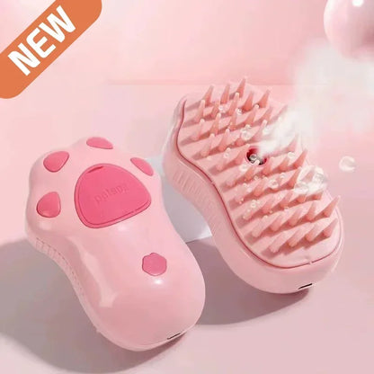 3-in-1 Electric Steamy Pet Brush | Wireless Spray Grooming & Massage Comb