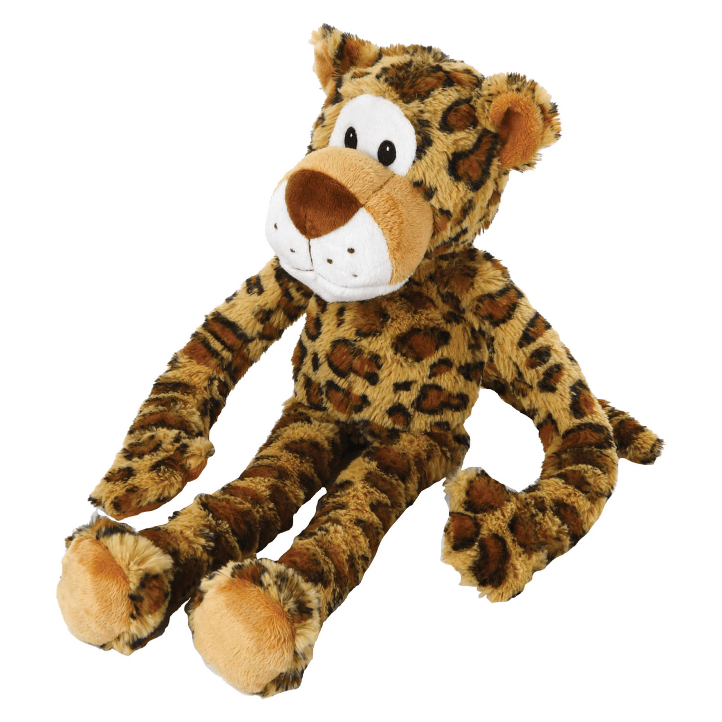 Swingin' Safari Plush Leopard Dog Toy with squeakers