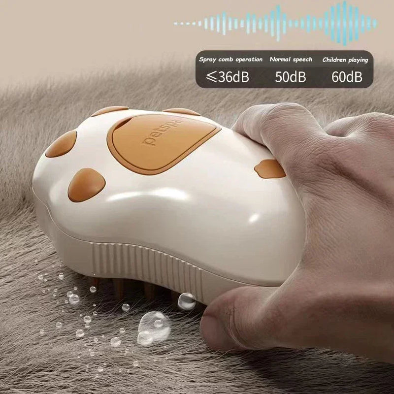 3-in-1 Electric Steamy Pet Brush | Wireless Spray Grooming & Massage Comb