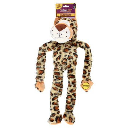 Swingin' Safari Plush Leopard Dog Toy with squeakers