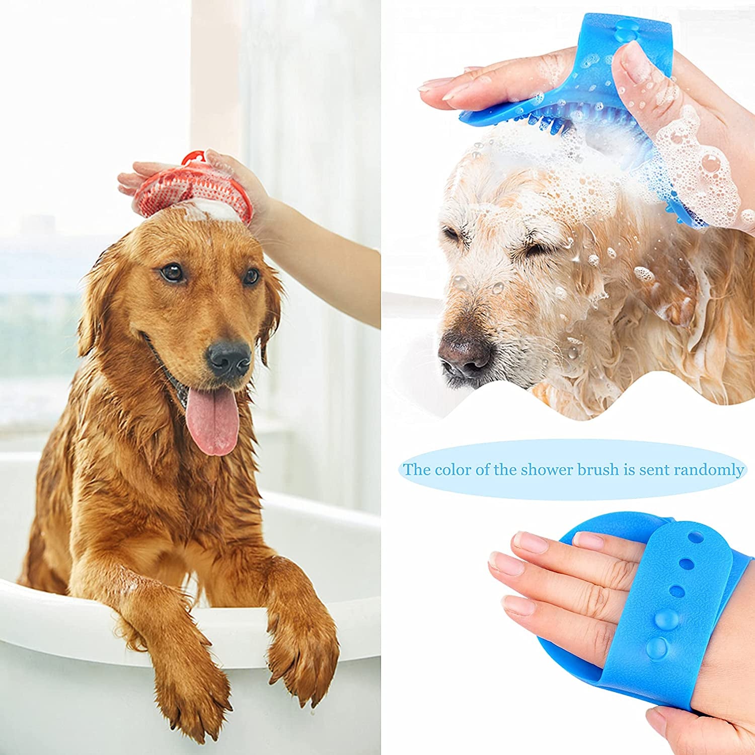 2-in-1 Pet Grooming Brush Set | Self-Cleaning Slicker & Silicone Bath Brush