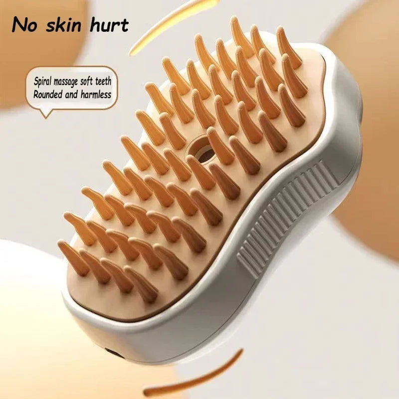 3-in-1 Electric Steamy Pet Brush | Wireless Spray Grooming & Massage Comb