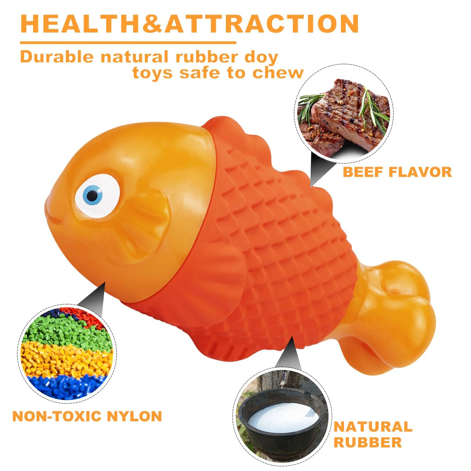 Indestructible Squeaky Dog Toy for Aggressive Chewers – Heavy Duty Rubber Fetch & Pool Toy for Large Breeds