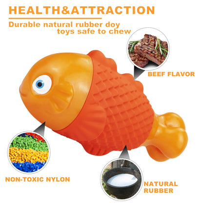 Indestructible Squeaky Dog Toy for Aggressive Chewers – Heavy Duty Rubber Fetch & Pool Toy for Large Breeds